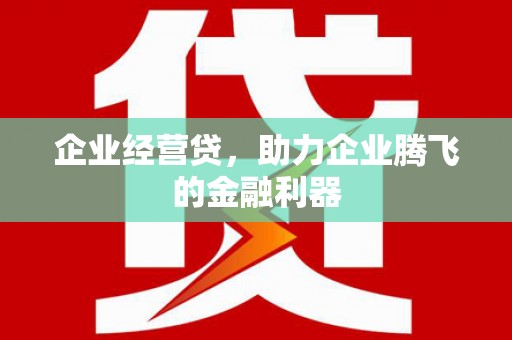 奉化企业经营贷，助力企业腾飞的金融利器