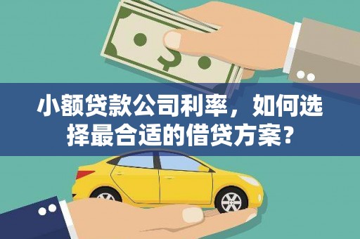 奉化小额贷款公司利率，如何选择最合适的借贷方案？