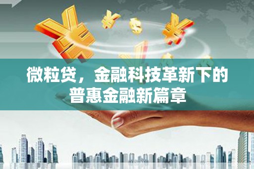奉化微粒贷，金融科技革新下的普惠金融新篇章